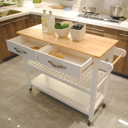 1st Choice Furniture Direct Kitchen Island Cart 1st Choice Rubber Wood Top Mobile Kitchen Island & Cart with Drawers