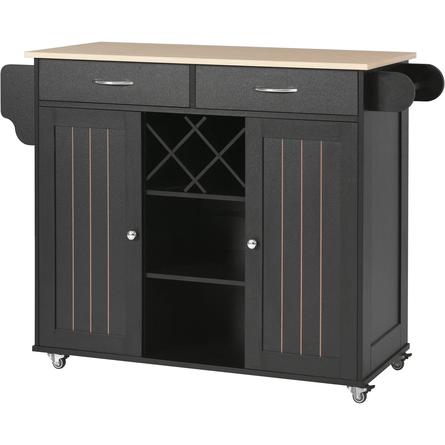 1st Choice Furniture Direct Kitchen Island Cart 1st Choice Versatile Black Kitchen Island Cart with Locking Wheels