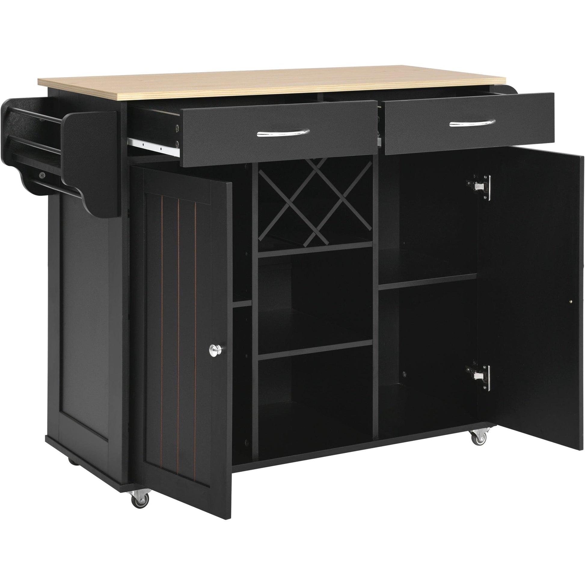 1st Choice Furniture Direct Kitchen Island Cart 1st Choice Versatile Black Kitchen Island Cart with Locking Wheels