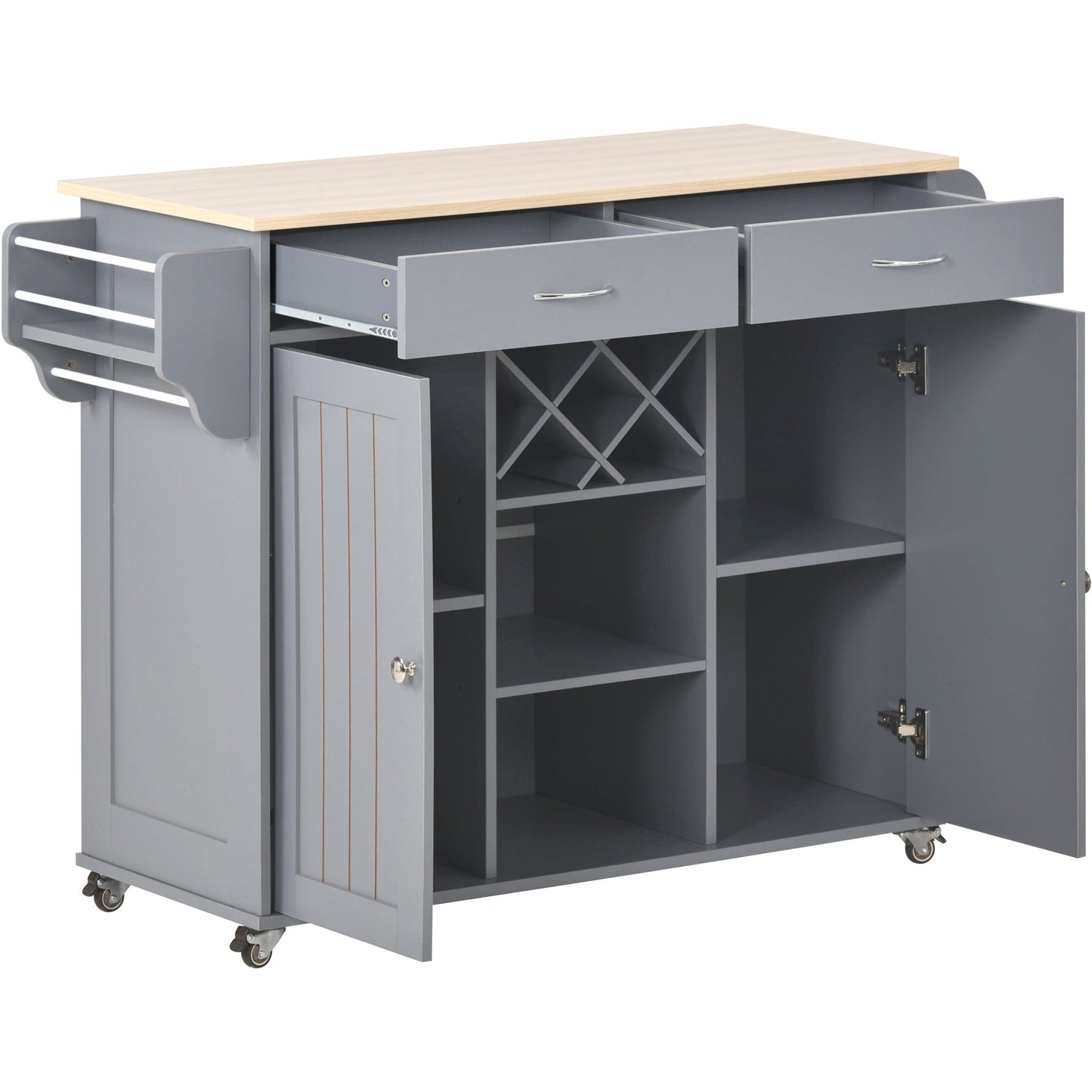 1st Choice Furniture Direct Kitchen Island Cart 1st Choice Versatile Kitchen Island Cart with Locking Wheels & Cabinet