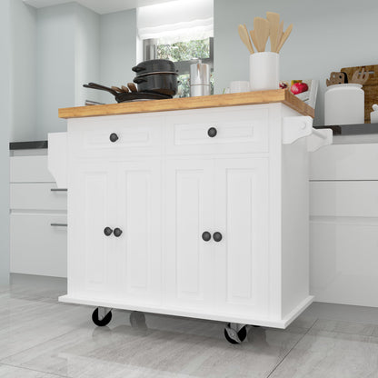 1st Choice Furniture Direct Kitchen Island Cart 1st Choice White Kitchen Island Cart w/ Cabinets, Drawers, Spice Rack