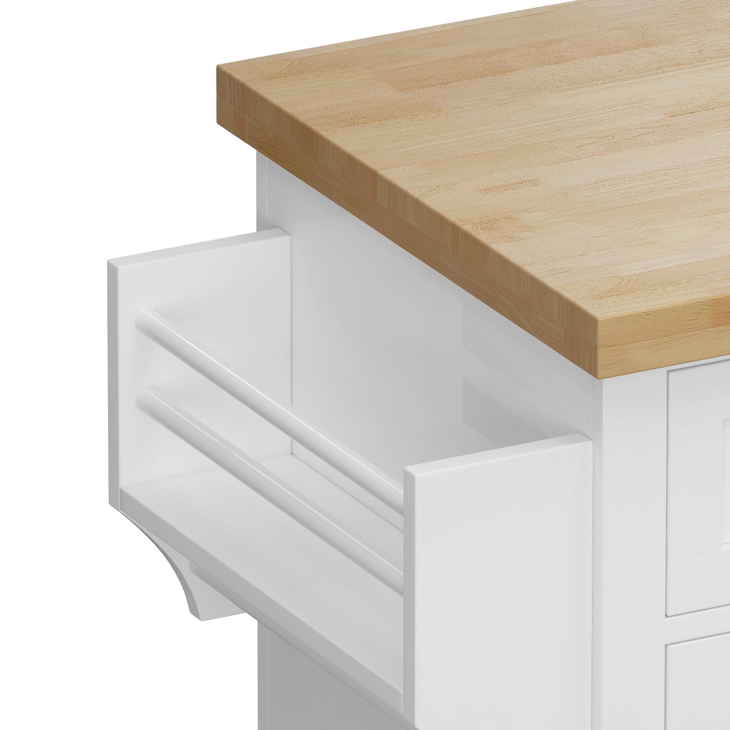 1st Choice Furniture Direct Kitchen Island Cart 1st Choice White Kitchen Island Cart w/ Cabinets, Drawers, Spice Rack