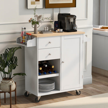 1st Choice Furniture Direct Kitchen Island Cart 1st Choice White Kitchen Island Cart w/Spice Rack, Towel Rack & Drawer