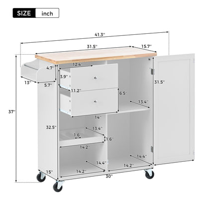 1st Choice Furniture Direct Kitchen Island Cart 1st Choice White Kitchen Island Cart w/Spice Rack, Towel Rack & Drawer