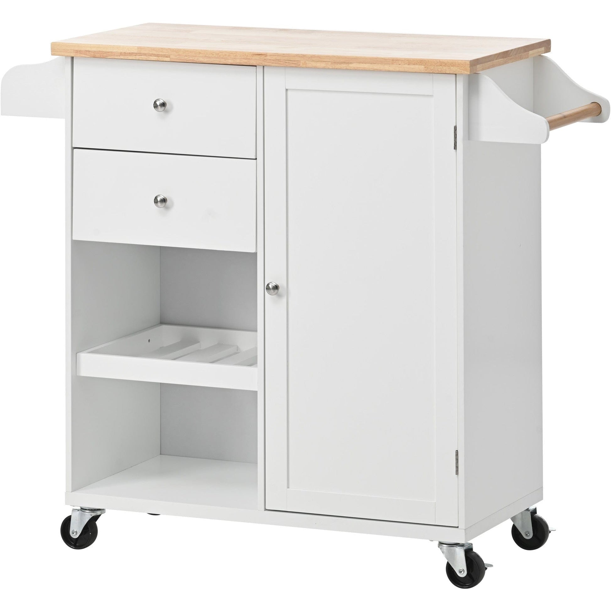 1st Choice Furniture Direct Kitchen Island Cart 1st Choice White Kitchen Island Cart w/Spice Rack, Towel Rack & Drawer