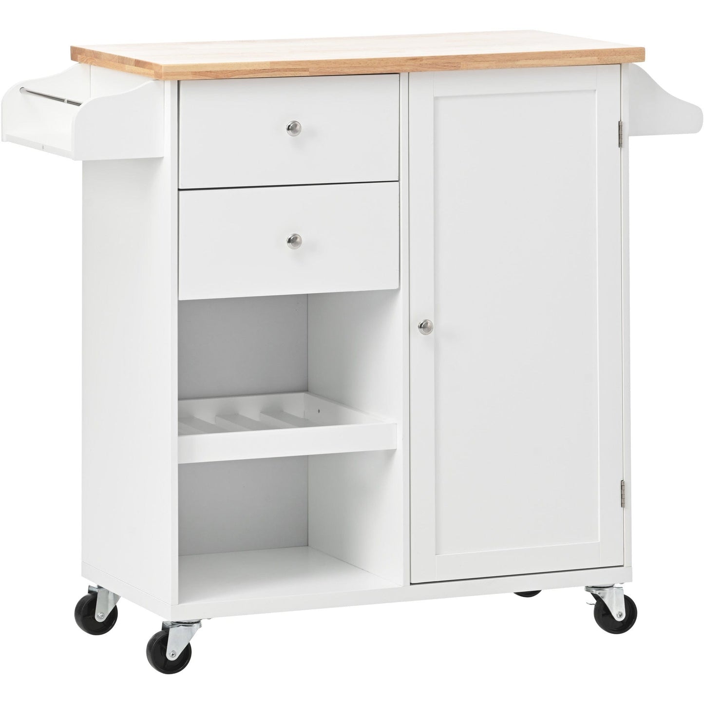 1st Choice Furniture Direct Kitchen Island Cart 1st Choice White Kitchen Island Cart w/Spice Rack, Towel Rack & Drawer