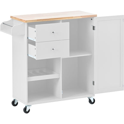 1st Choice Furniture Direct Kitchen Island Cart 1st Choice White Kitchen Island Cart w/Spice Rack, Towel Rack & Drawer