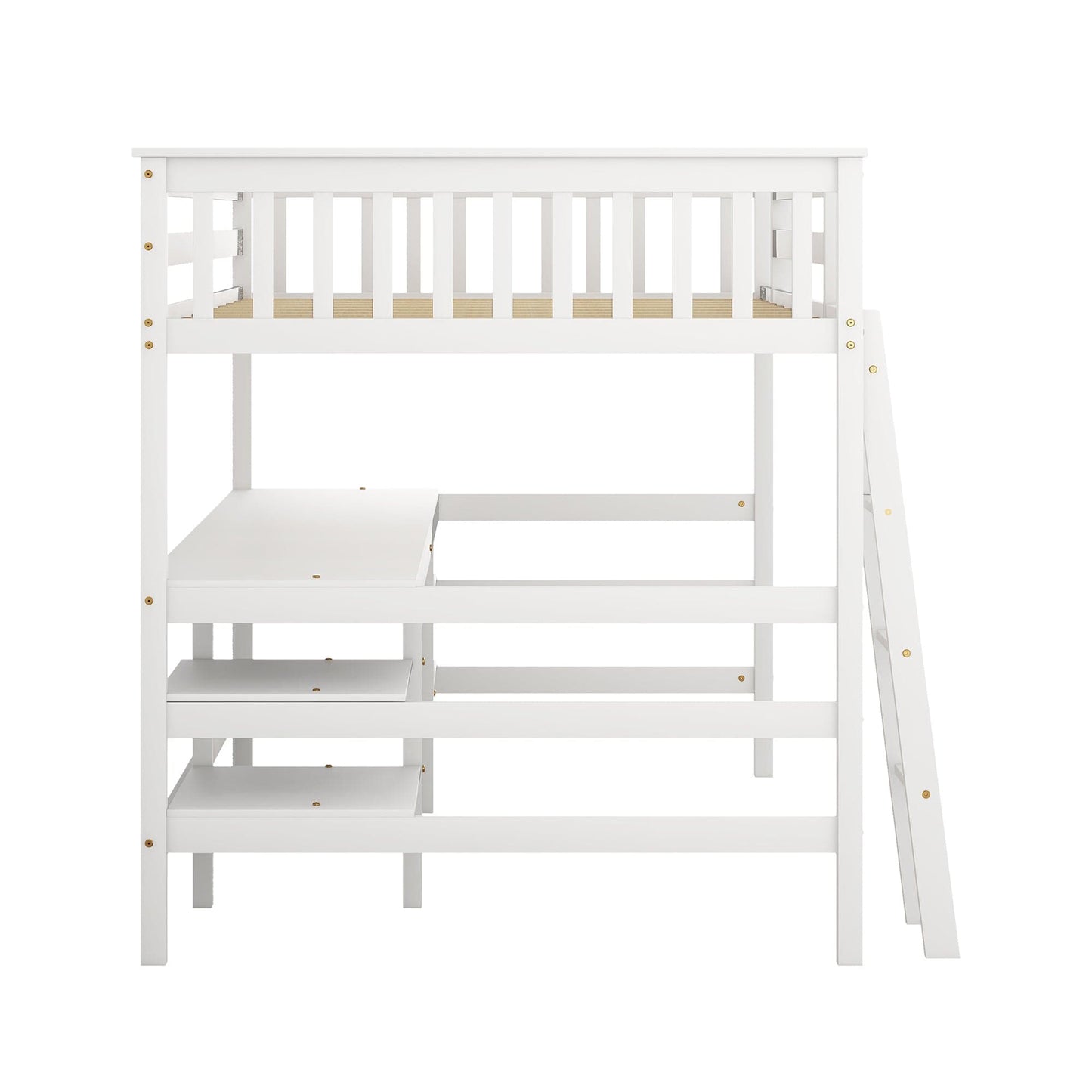1st Choice Furniture Direct Loft Bed 1st Choice White Full Size Loft Bed with Built-In Desk and Shelves