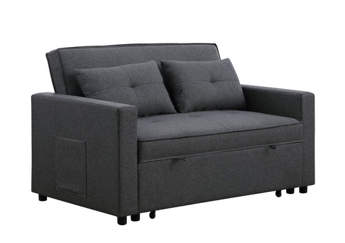 1st Choice Furniture Direct Loveseat 1st Choice Modern Convertible Sleeper Loveseat in Dark Gray Finish