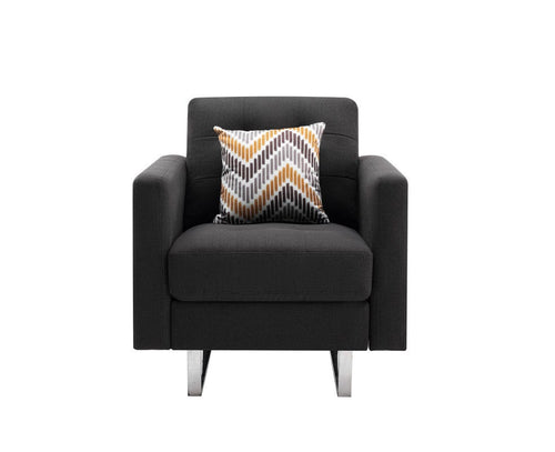 1st Choice Furniture Direct Loveseat 1st Choice Modern Loveseat Chair in Dark Gray Linen Fabric Finish