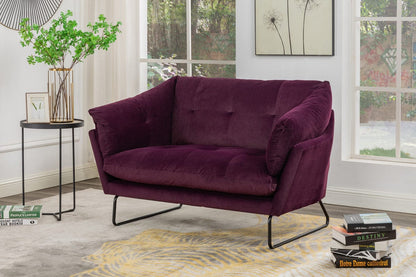 1st Choice Furniture Direct Loveseat and Ottoman 1st Choice Karla Contemporary Loveseat and Ottoman in Purple Velvet