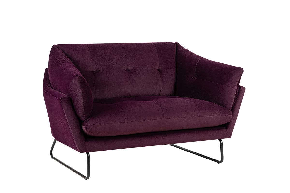 1st Choice Furniture Direct Loveseat and Ottoman 1st Choice Karla Contemporary Loveseat and Ottoman in Purple Velvet