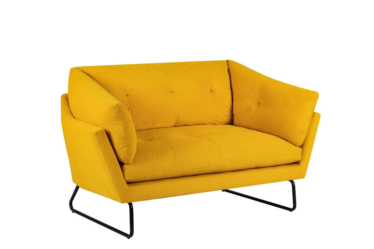 1st Choice Furniture Direct Loveseat and Ottoman 1st Choice Yellow Velvet Contemporary Loveseat and Ottoman