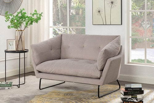1st Choice Furniture Direct Loveseat and Ottoman Karla Gray Velvet Contemporary Loveseat and Ottoman