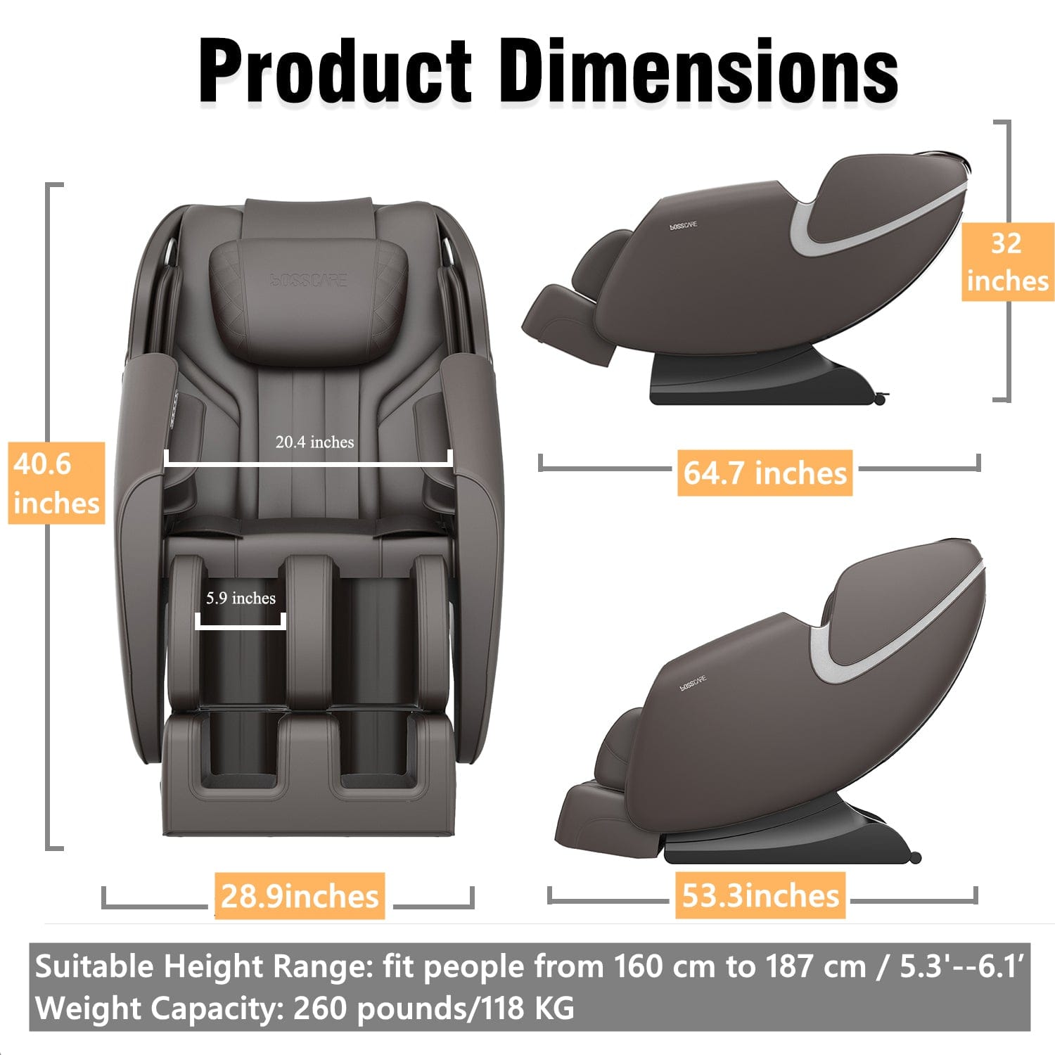 1st Choice Furniture Direct massage chair 1st Choice Full Body Massage Chair Recliner w/Bluetooth in Brown Finish
