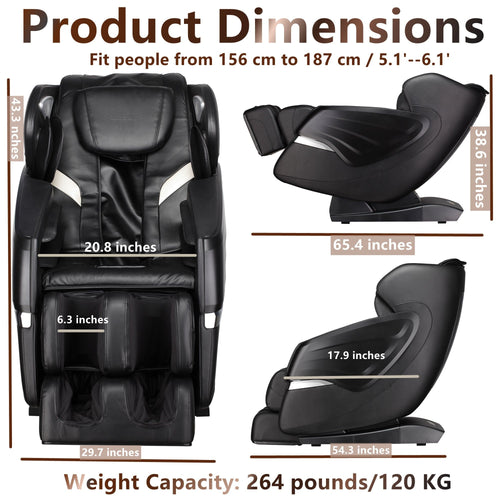 1st Choice Furniture Direct massage chair 1st Choice Full Body Massage Recliner with Foot Roller in Black Finish