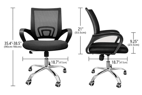 1st Choice Furniture Direct Office Chair 1st Choice Black Ergonomic Mesh Computer Chair with Wheels and Arms