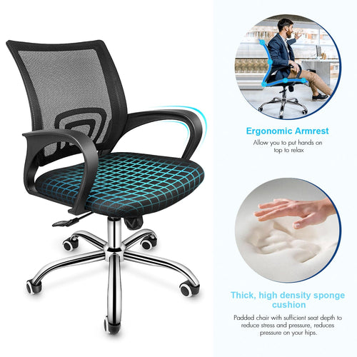 1st Choice Furniture Direct Office Chair 1st Choice Black Ergonomic Mesh Computer Chair with Wheels and Arms