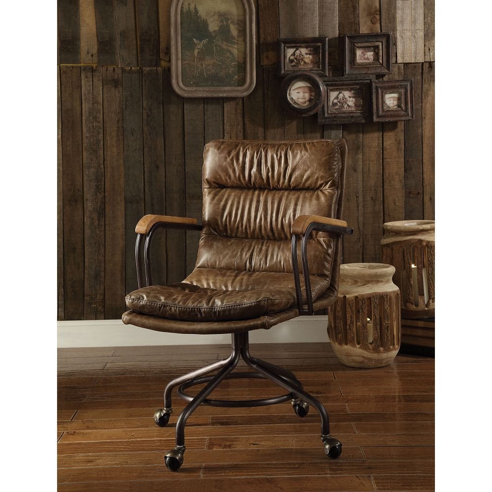 1st Choice Furniture Direct Office Chair 1st Choice Harith Office Chair in Vintage Whiskey Top Grain Leather