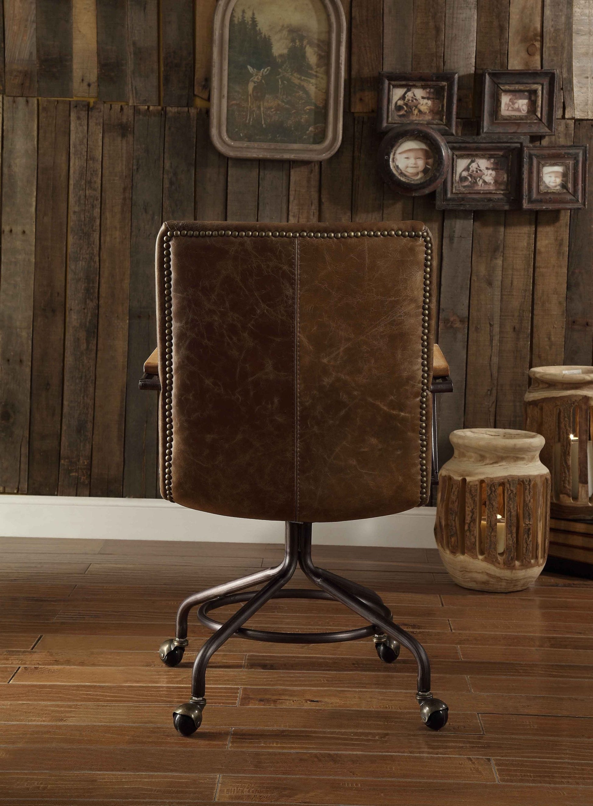 1st Choice Furniture Direct Office Chair 1st Choice Harith Office Chair in Vintage Whiskey Top Grain Leather