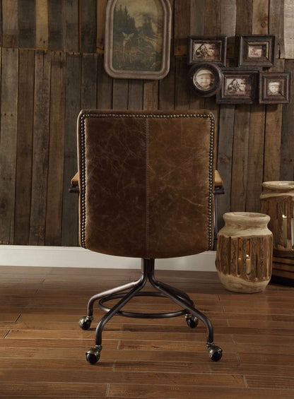 1st Choice Furniture Direct Office Chair 1st Choice Harith Office Chair in Vintage Whiskey Top Grain Leather