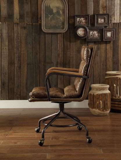 1st Choice Furniture Direct Office Chair 1st Choice Harith Office Chair in Vintage Whiskey Top Grain Leather