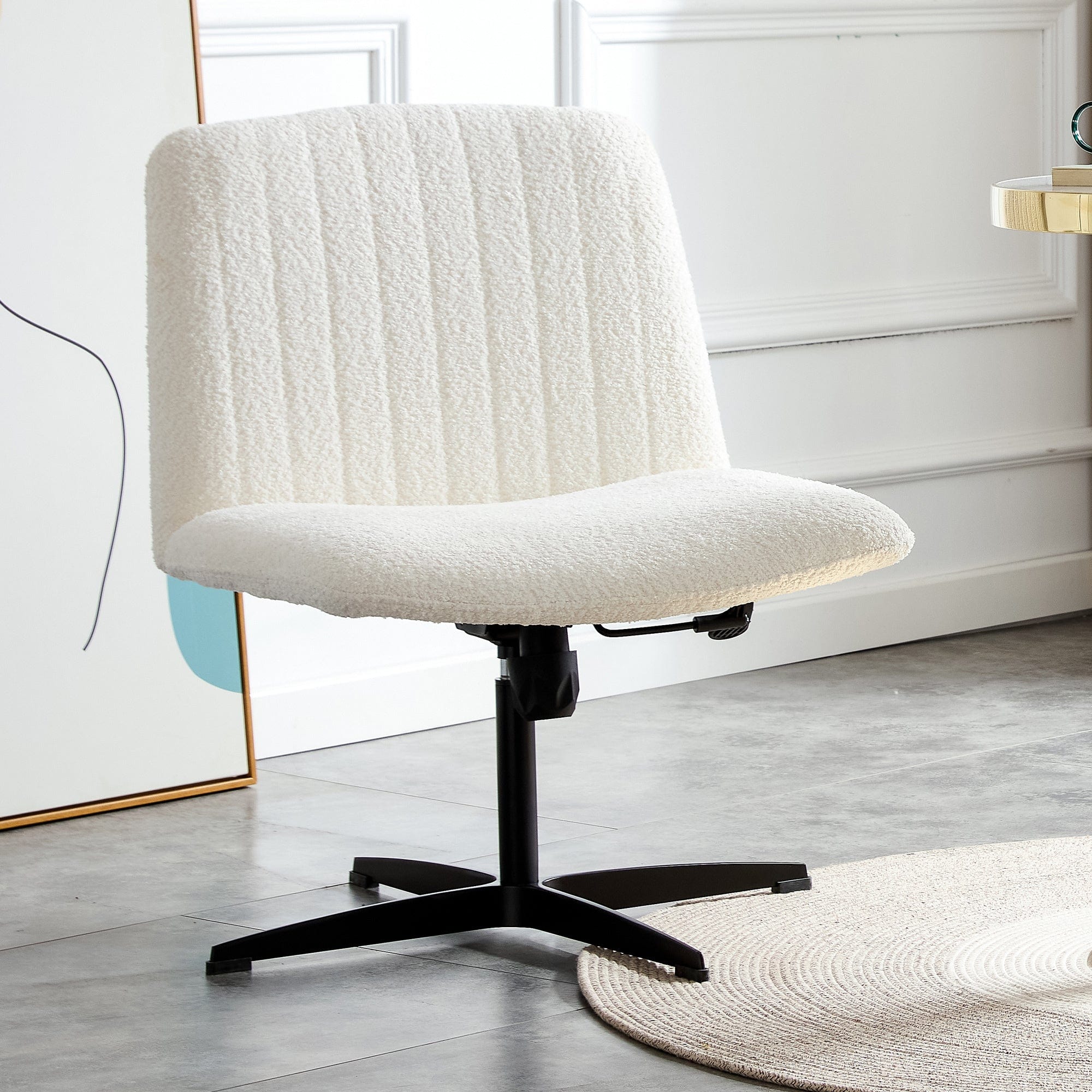 White velvet office online chair