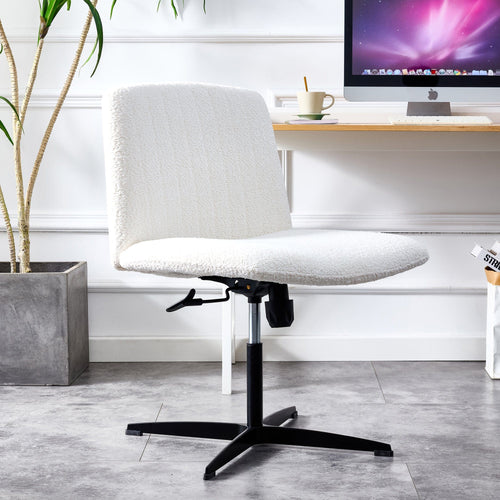 1st Choice Furniture Direct Office Chair 1st Choice Modern 360 °Swivel Velvet Office Chair in White Finish