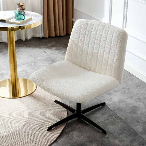 1st Choice Furniture Direct Office Chair 1st Choice Modern 360 °Swivel Velvet Office Chair in White Finish