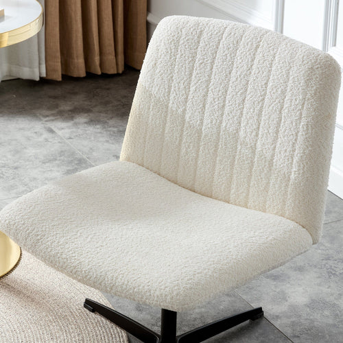 1st Choice Furniture Direct Office Chair 1st Choice Modern 360 °Swivel Velvet Office Chair in White Finish