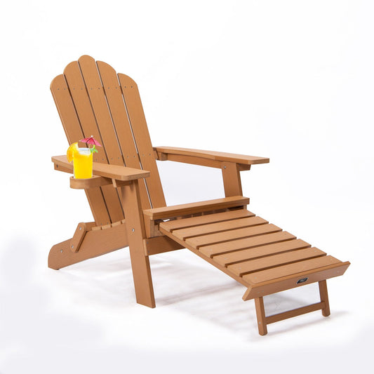 1st Choice Furniture Direct Patio Arm Chair 1st Choice Patio Deck Garden Adirondack Chair w/ Cup Holder & Ottoman