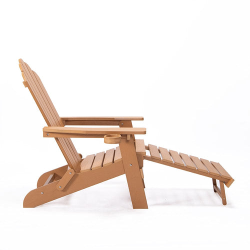 1st Choice Furniture Direct Patio Arm Chair 1st Choice Patio Deck Garden Adirondack Chair w/ Cup Holder & Ottoman