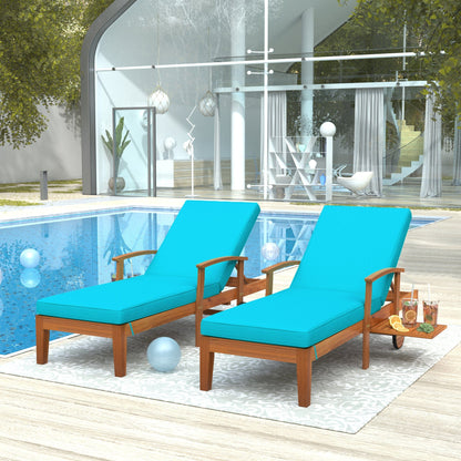 1st Choice Furniture Direct Patio Lounge Set 1st Choice Wood Finish Chaise Lounge Set with Blue Cushions