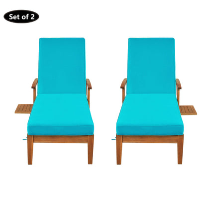 1st Choice Furniture Direct Patio Lounge Set 1st Choice Wood Finish Chaise Lounge Set with Blue Cushions