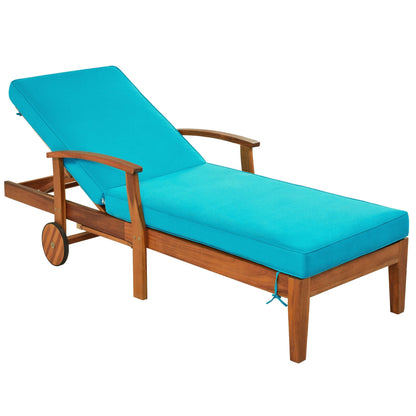 1st Choice Furniture Direct Patio Lounge Set 1st Choice Wood Finish Chaise Lounge Set with Blue Cushions