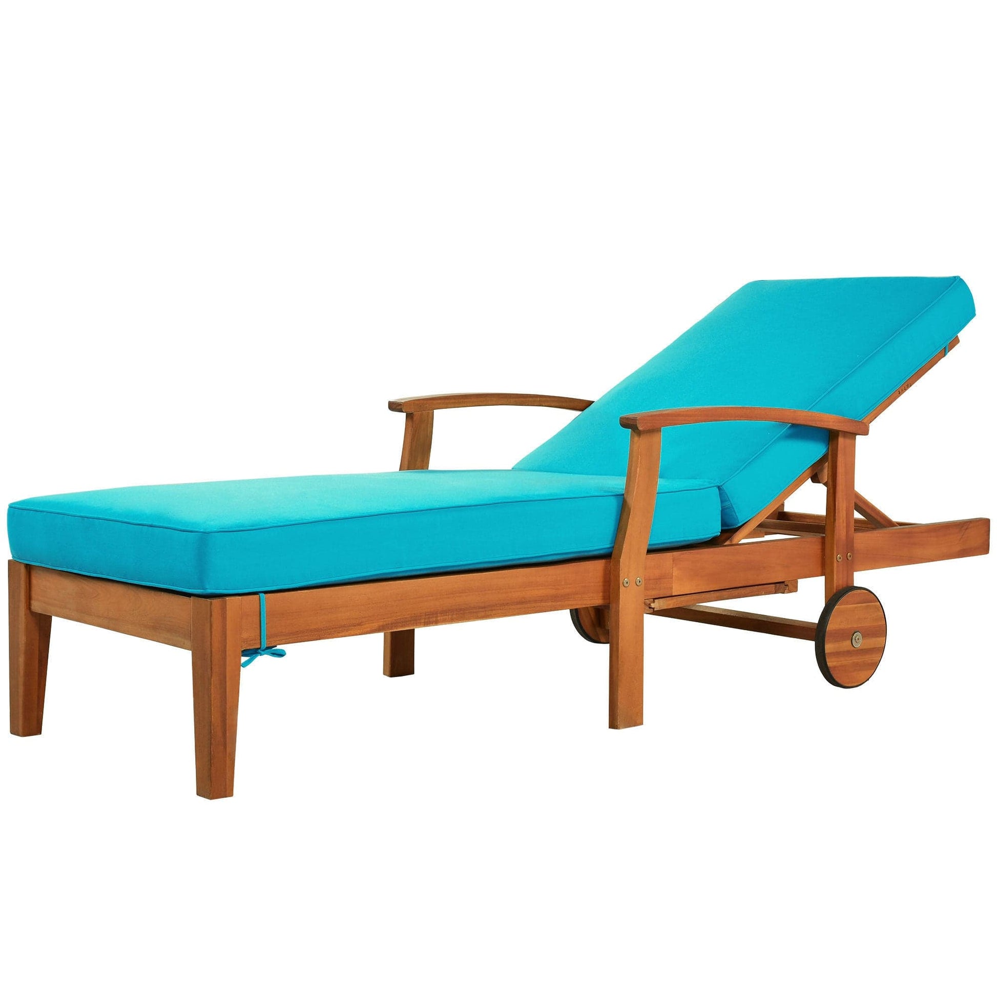 1st Choice Furniture Direct Patio Lounge Set 1st Choice Wood Finish Chaise Lounge Set with Blue Cushions