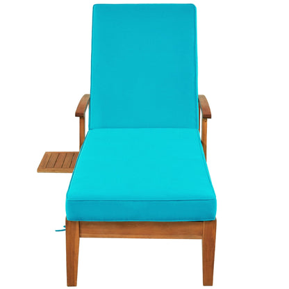 1st Choice Furniture Direct Patio Lounge Set 1st Choice Wood Finish Chaise Lounge Set with Blue Cushions