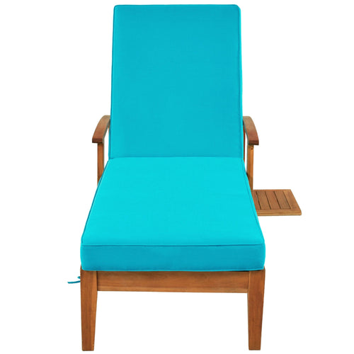1st Choice Furniture Direct Patio Lounge Set 1st Choice Wood Finish Chaise Lounge Set with Blue Cushions