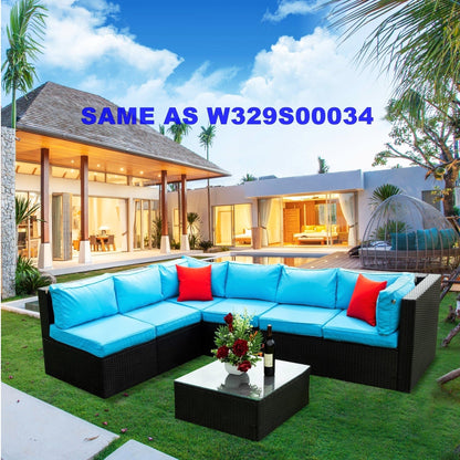 1st Choice Furniture Direct Patio Sectional & 2 Ottomans (2 Pillows) 1st Choice Patio 5 Pieces Outdoor Furniture Set with PE Rattan Cushion