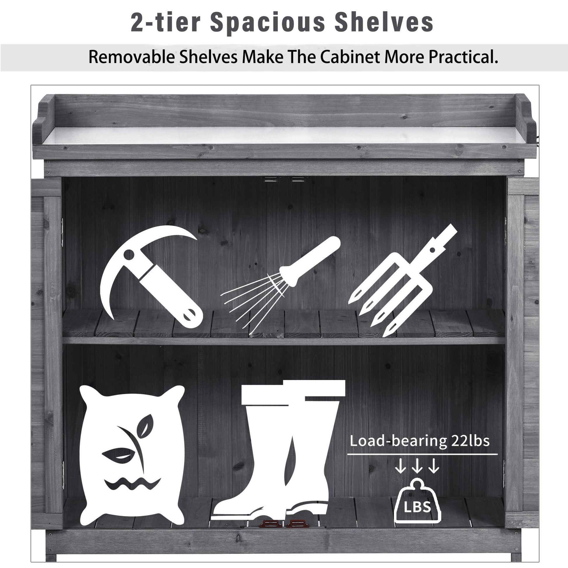 1st Choice Furniture Direct Potting Bench 1st Choice 39" Rustic Potting Bench - Wood Workstation with Storage