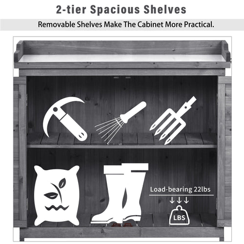 1st Choice Furniture Direct Potting Bench 1st Choice 39" Rustic Potting Bench - Wood Workstation with Storage