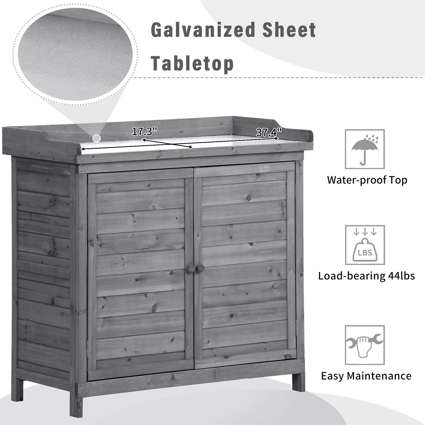 1st Choice Furniture Direct Potting Bench 1st Choice 39" Rustic Potting Bench - Wood Workstation with Storage