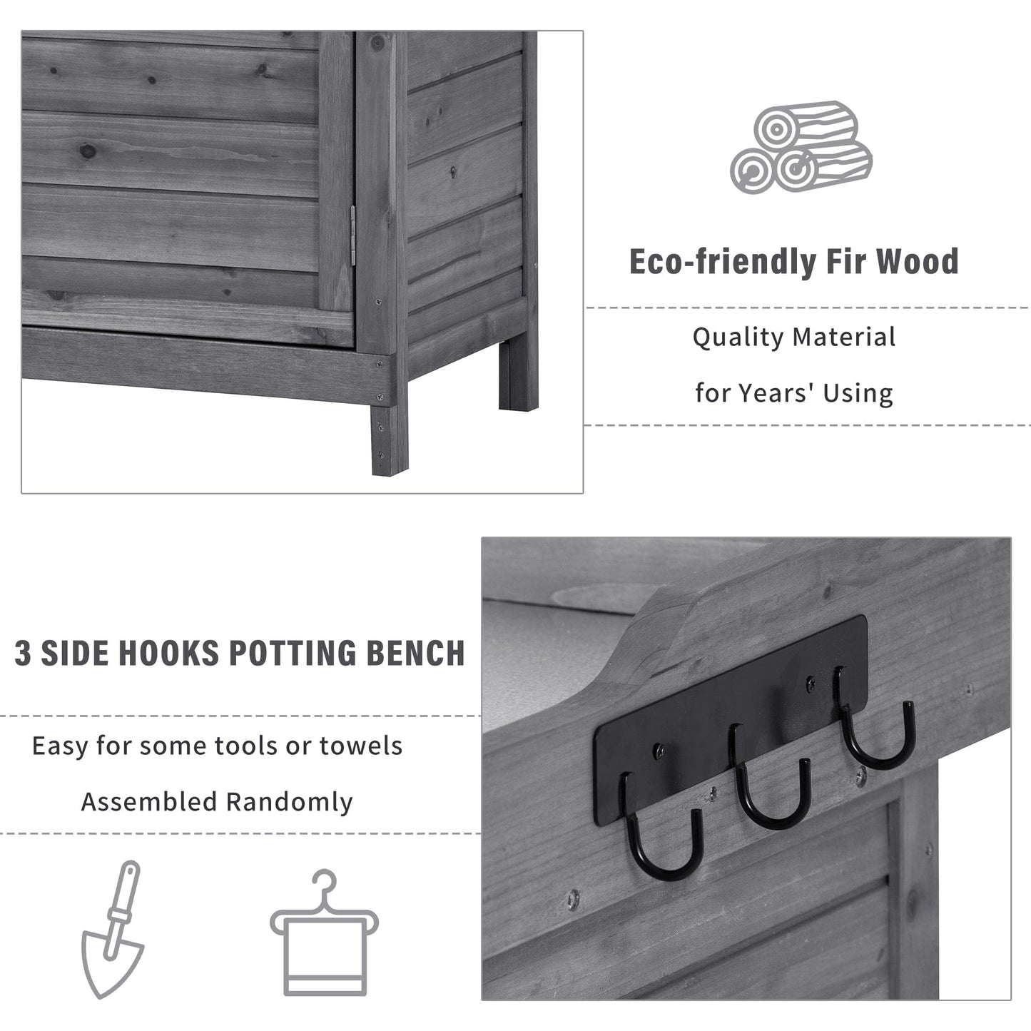 1st Choice Furniture Direct Potting Bench 1st Choice 39" Rustic Potting Bench - Wood Workstation with Storage