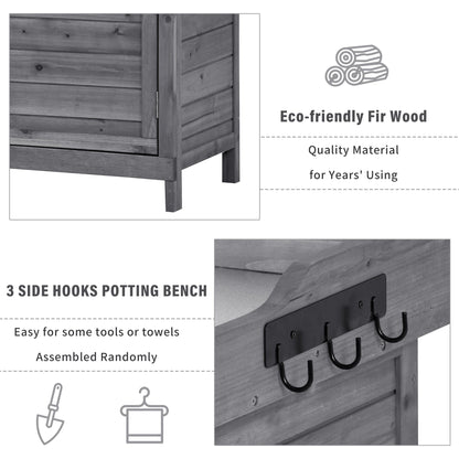 1st Choice Furniture Direct Potting Bench 1st Choice 39" Rustic Potting Bench - Wood Workstation with Storage
