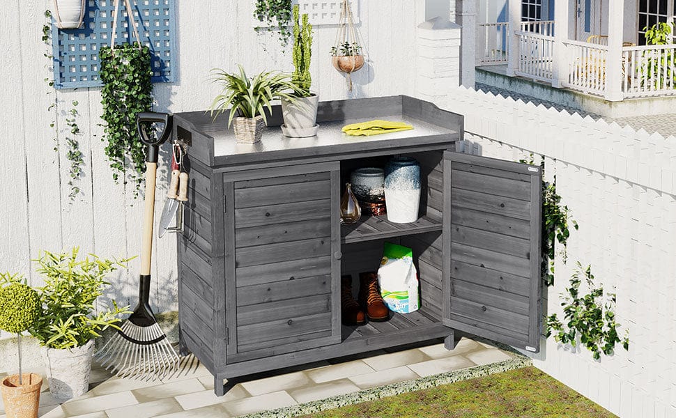 1st Choice Furniture Direct Potting Bench 1st Choice 39" Rustic Potting Bench - Wood Workstation with Storage