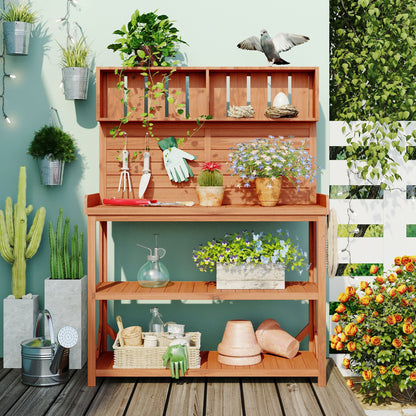 1st Choice Furniture Direct Potting Bench 1st Choice 65" Wooden Garden Potting Bench w/ 4 Shelves and Side Hook