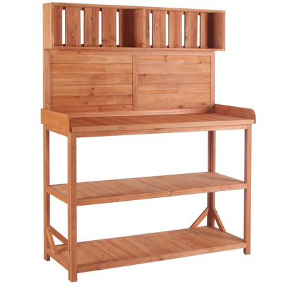 1st Choice Furniture Direct Potting Bench 1st Choice 65" Wooden Garden Potting Bench w/ 4 Shelves and Side Hook