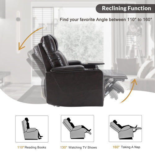 1st Choice Furniture Direct Power Motion Recliner 1sr Choice Power Motion Recliner w/USB Charging Port & Storage Black