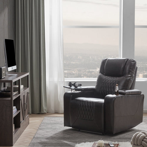 1st Choice Furniture Direct Power Motion Recliner 1sr Choice Power Motion Recliner w/USB Charging Port & Storage Black