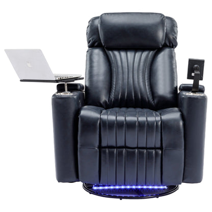 1st Choice Furniture Direct Power Motion Recliner 1st Choice 270° Power Swivel Rocker Recliner w/ Arm Storage & LED Light